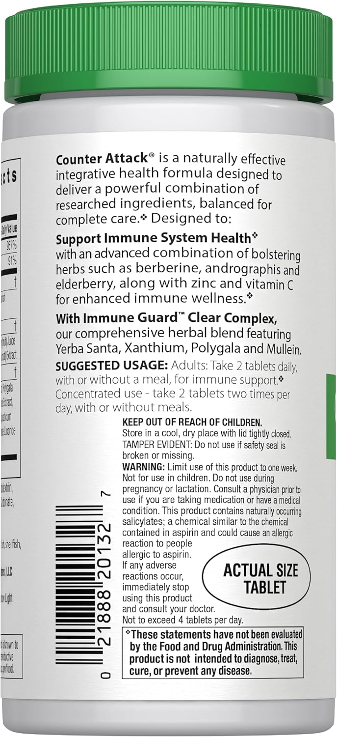 Rainbow Light Counter Attack Immune Support Dietary Supplement Provides Immune Support With Vitamin C Zinc and 3 Targeted Herbal Blends Vegan and Gluten Free 90 Count - Image 2
