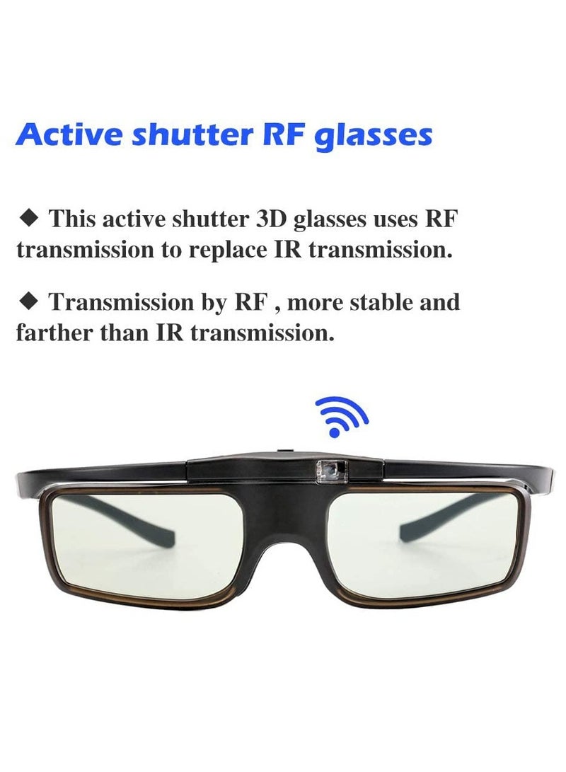 Zikra Rechargeable RF 3D Glasses by , Compatible with Sony, Epson, Toshiba, Sharp - Works with TDG-BT500A, SSG-5100GB, AN3DG40 Models. - Image 3