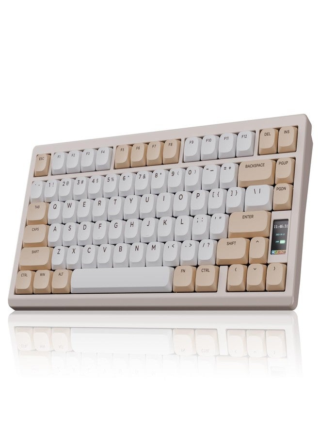 OOCTPK Mechanical Keyboard, Chilkey ND75 LP Wireless Gaming Keyboard with LCD Screen, Bluetooth 5.3/2.4G/USB-C, Hot Swappable Per-Key RGB Custom, Thin Front, Wrist Rest, Full-Aluminum, PC/Mac Support - Image 1