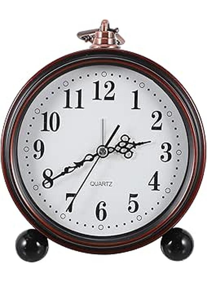 Kitchvoe Retro European Silent Table Clock With Arabic Numerals For Bedroom Home Office Decoration - Image 1