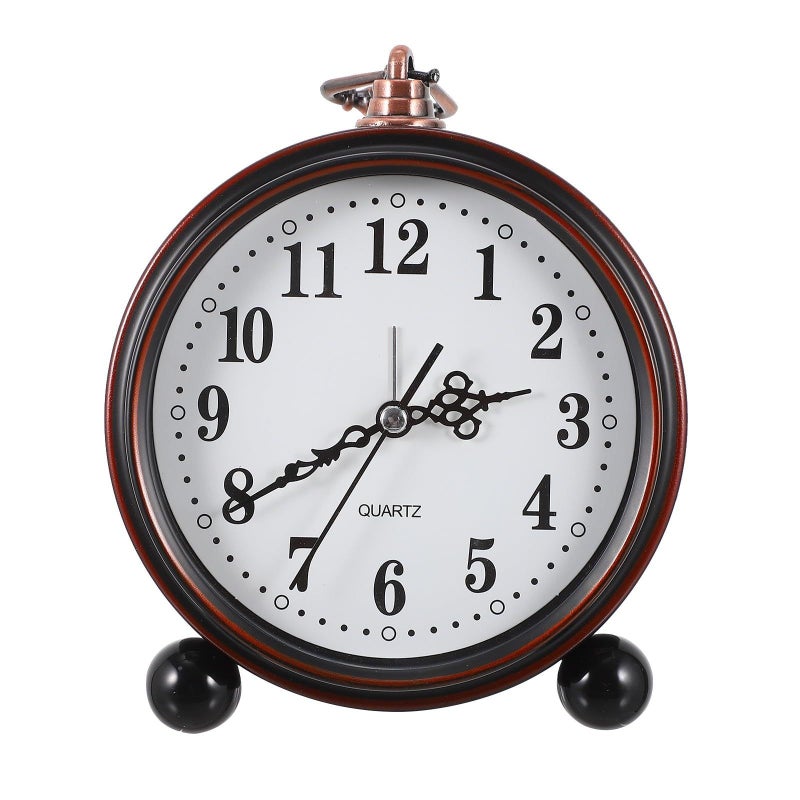 Kitchvoe Retro European Silent Table Clock With Arabic Numerals For Bedroom Home Office Decoration - Image 2