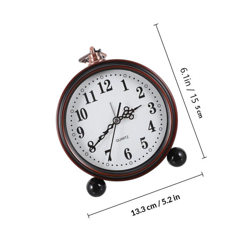 Kitchvoe Retro European Silent Table Clock With Arabic Numerals For Bedroom Home Office Decoration - Image 3