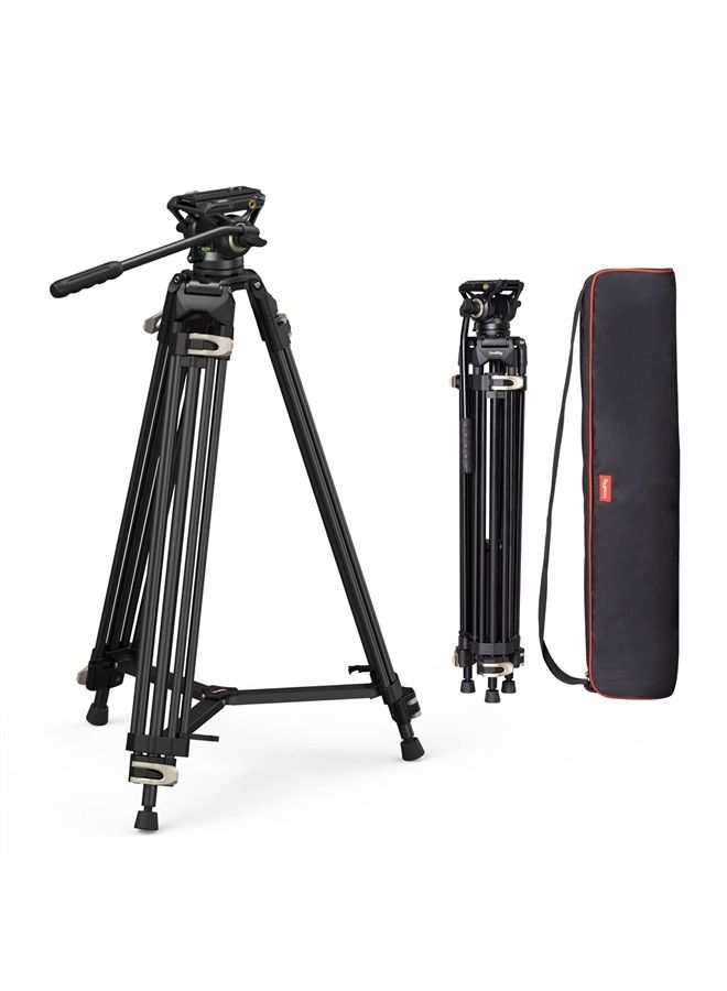 SmallRig AD-01 Video Tripod, 73" Heavy Duty Tripod with 360 Degree Fluid Head and Quick Release Plate for DSLR, Camcorder, Cameras 3751 - Image 1
