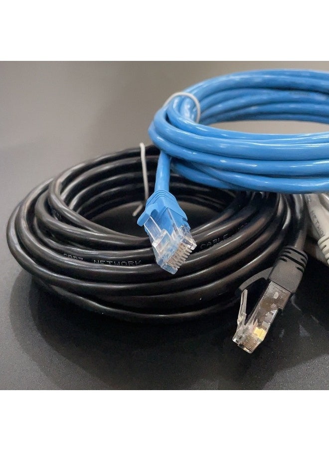 Generic Super Class 6 Network Cable Gigabit Network Cable Routing Jumper Computer Finished Network Cable Indoor And Outdoor High-speed Broadband Line 15 Meters-Color:Gray White-Line Length:15 M  - Image 3