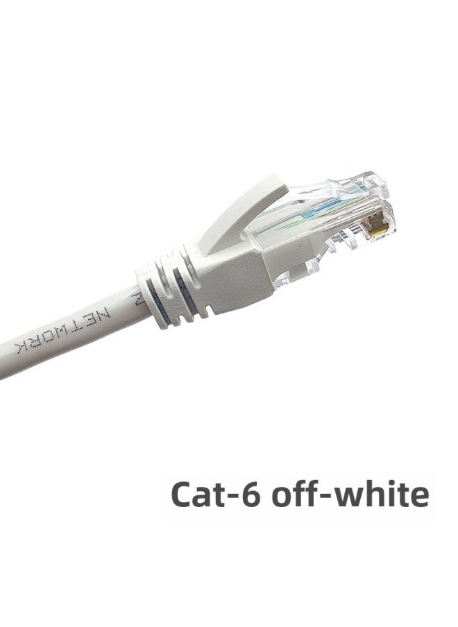 Generic Super Class 6 Network Cable Gigabit Network Cable Routing Jumper Computer Finished Network Cable Indoor And Outdoor High-speed Broadband Line 15 Meters-Color:Gray White-Line Length:15 M  - Image 1