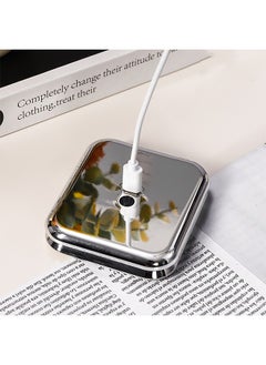 HOOPZOZA LED Lighted Pocket Makeup Mirror Infinitely Adjust The Brightness Portable Mini Mirror 2X Magnified Mirror Compact Pocket Mirror USB Charging Folding Mirror Travel  - Image 5