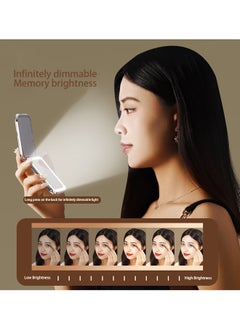HOOPZOZA LED Lighted Pocket Makeup Mirror Infinitely Adjust The Brightness Portable Mini Mirror 2X Magnified Mirror Compact Pocket Mirror USB Charging Folding Mirror Travel  - Image 2