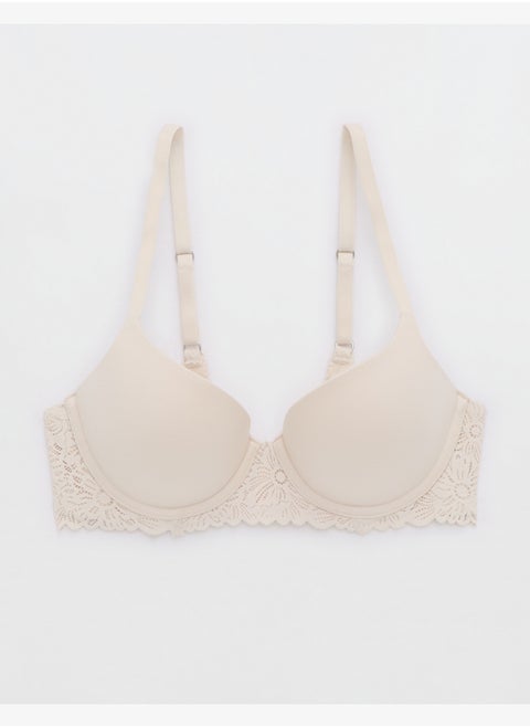 Aerie Real Sunnie Demi Push Up Blossom Lace Trim Bra
