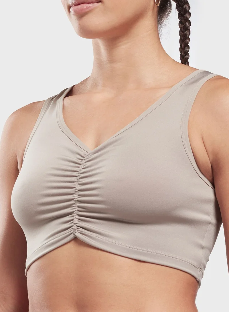 Reebok Logo Ruched Cropped Top