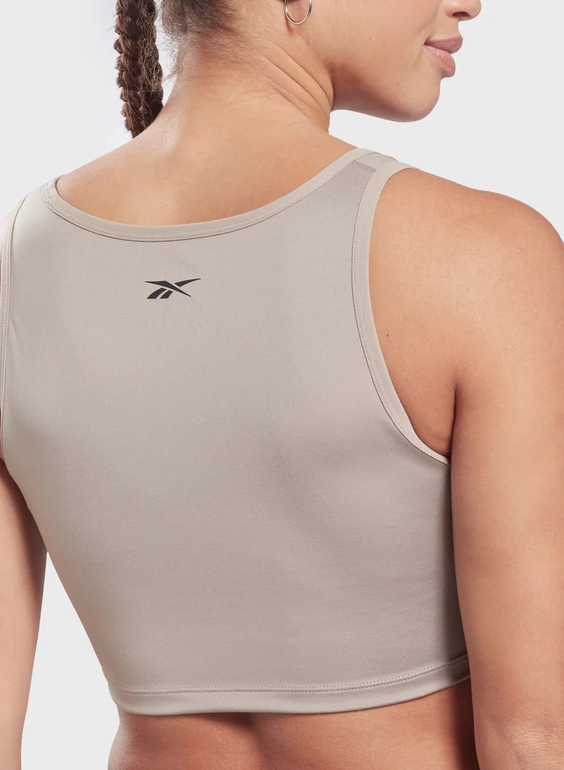 Reebok Logo Ruched Cropped Top