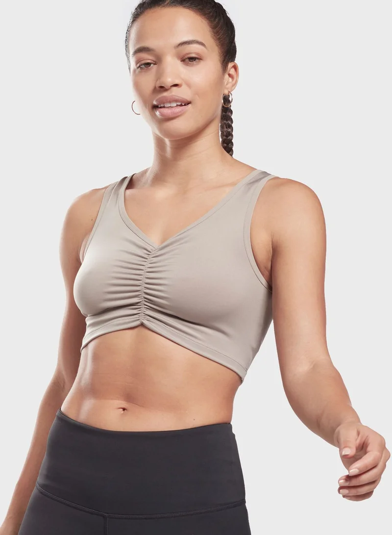 Reebok Logo Ruched Cropped Top