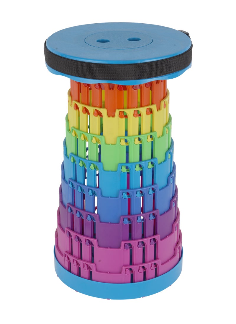 Epsilon Folding Extension Stool- EPSFS186 Lightweight, Portable and Foldable, Folds Flat for Storage Nylon Construction with Load Bearing Buckle, Perfect for Indoor and Outdoor Entertainment Multicolor  - Image 1