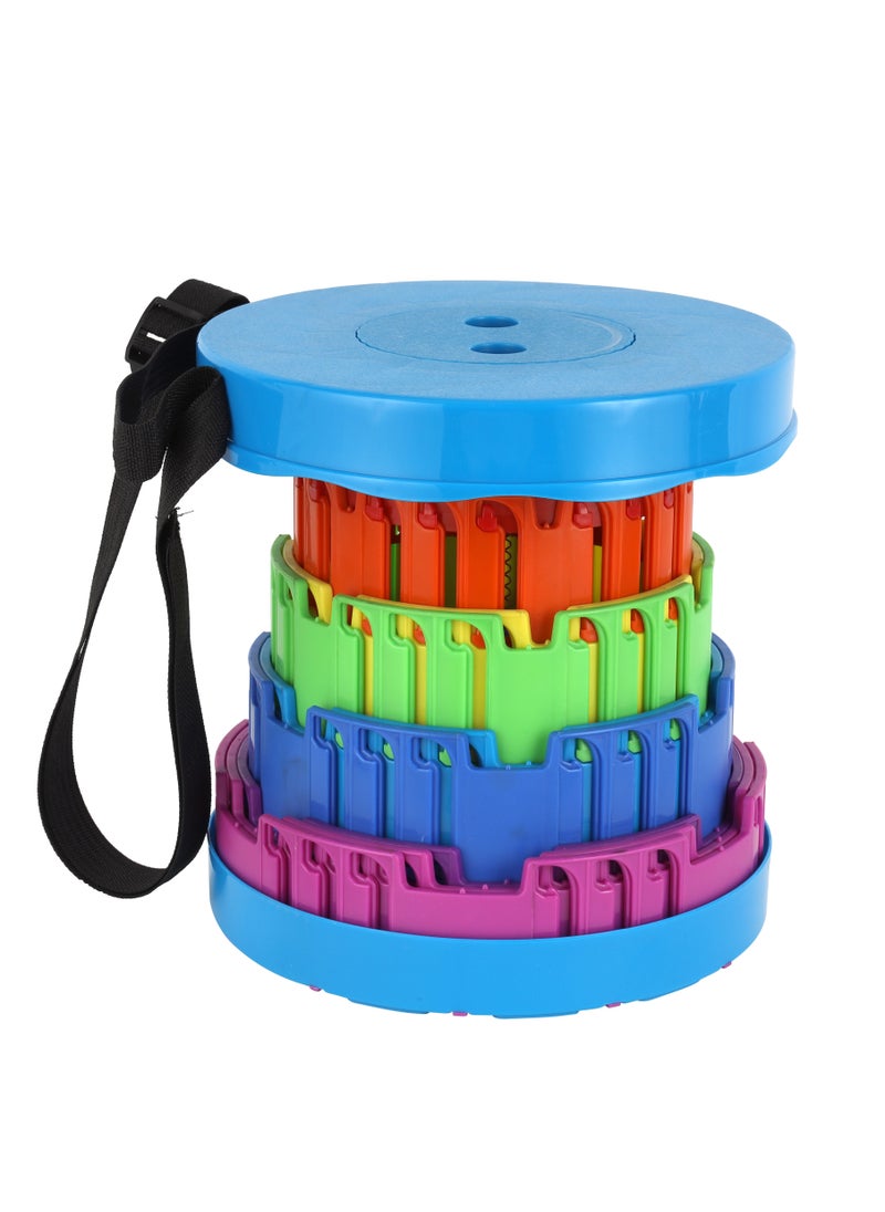 Epsilon Folding Extension Stool- EPSFS186 Lightweight, Portable and Foldable, Folds Flat for Storage Nylon Construction with Load Bearing Buckle, Perfect for Indoor and Outdoor Entertainment Multicolor  - Image 2
