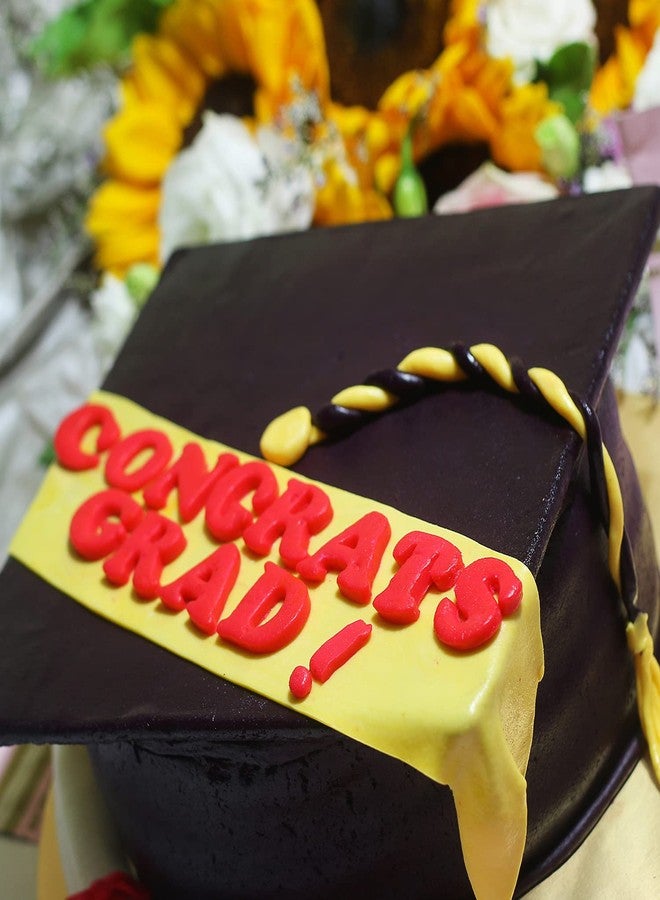 Doumeny 4Pcs Graduation Silicone Mold Set, Graduation Cap Baking Mold Diploma Graduate Fondant Mold Certificate Candy Mold Doctorial Hat Chocolate Mold Letters and Numbers Molds for Graduation Decor - Image 5