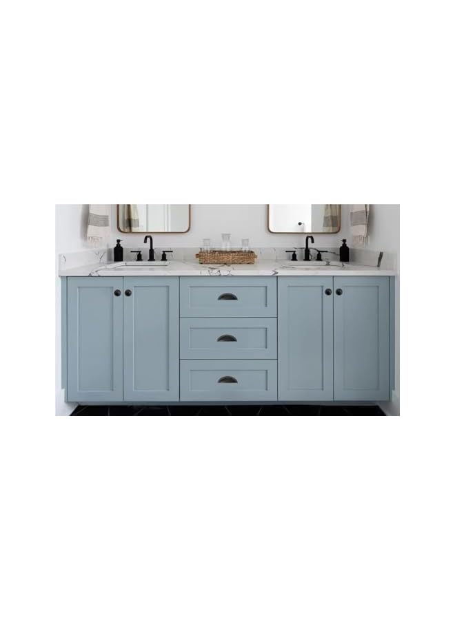 The Bros 2 Pack Drawer Pulls Matte Cabinet Cup Pulls Kitchen Hardware Cabinet Handles Drawer Handles Knobs Semicircle (Black, One size) - Image 2