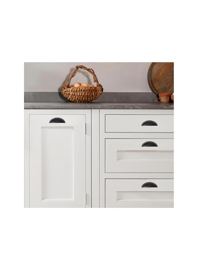 The Bros 2 Pack Drawer Pulls Matte Cabinet Cup Pulls Kitchen Hardware Cabinet Handles Drawer Handles Knobs Semicircle (Black, One size) - Image 4