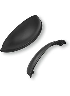 The Bros 2 Pack Drawer Pulls Matte Cabinet Cup Pulls Kitchen Hardware Cabinet Handles Drawer Handles Knobs Semicircle (Black, One size)  - Image 1