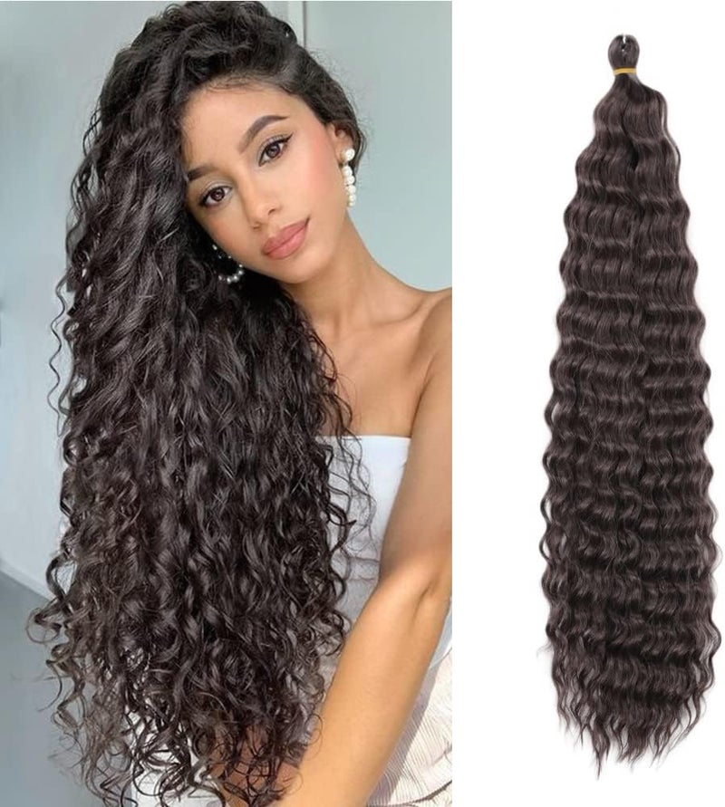 Dsoar 22 Inch 3 Packs Deep Twist Crochet Hair Ocean Wave Curly Bohemian Crochet Braids Deep Wave Hair Bundles Synthetic Hair Extensions for Women Girls