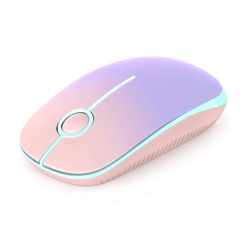 Unipows Wireless Mouse - 2.4G Slim Portable Computer Mouse with Nano Receiver, Less Noise Mobile Optical Mice for Notebook, PC, Laptop, Computer, Mac (Gradient Pink to Purple) - Image 1