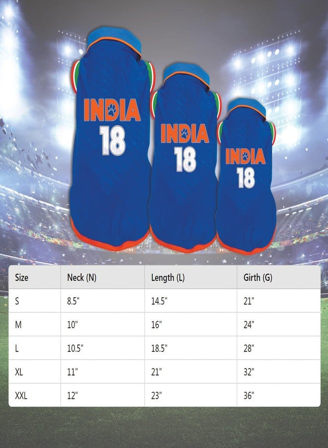 PawsIndia Dog T-Shirt | Cricket Team Dress for Dogs & Puppies | Cricket Jersey for Canine Companion (with Collar, Medium) - Image 5