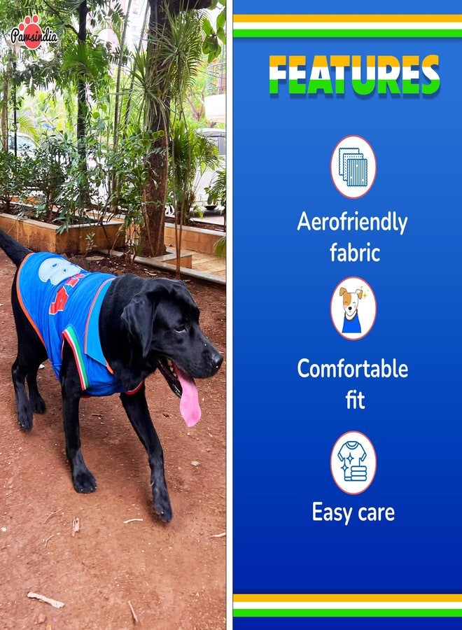 PawsIndia Dog T-Shirt | Cricket Team Dress for Dogs & Puppies | Cricket Jersey for Canine Companion (with Collar, Medium) - Image 2