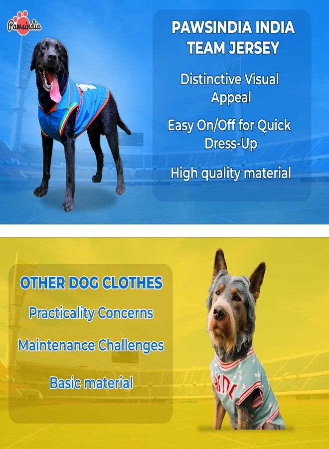 PawsIndia Dog T-Shirt | Cricket Team Dress for Dogs & Puppies | Cricket Jersey for Canine Companion (with Collar, Medium) - Image 4