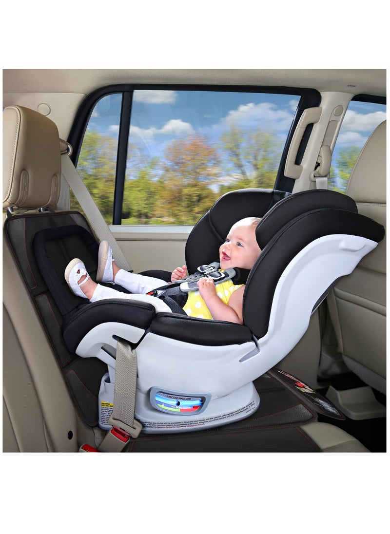 Excefore Car Seat Protector, Large Size, 600D Waterproof Fabric, Thick Padding and Storage Pockets, Child Seat Protection for Babies and Pets (Black 2)  - Image 4