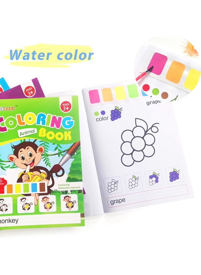 1 Simple coloring book for children Cartoon animal coloring book for children 4 different themed art and craft DIY coloring books for children Improve children's manual dexterity Christmas, Thanksgiving, and New Year gifts. - Image 5