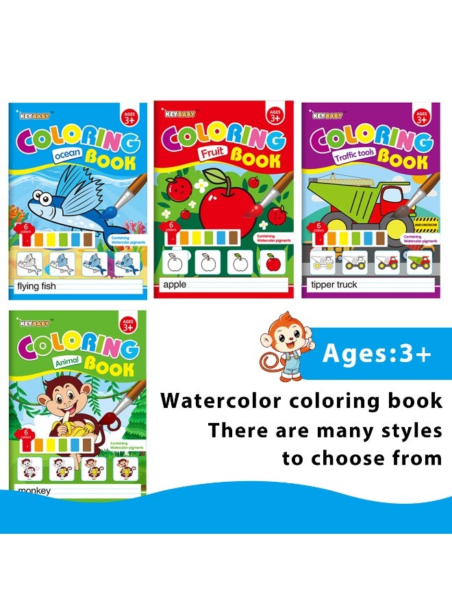 1 Simple coloring book for children Cartoon animal coloring book for children 4 different themed art and craft DIY coloring books for children Improve children's manual dexterity Christmas, Thanksgiving, and New Year gifts. - Image 1