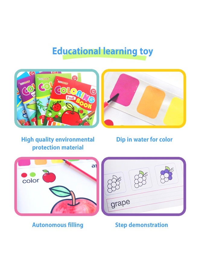 1 Simple coloring book for children Cartoon animal coloring book for children 4 different themed art and craft DIY coloring books for children Improve children's manual dexterity Christmas, Thanksgiving, and New Year gifts. - Image 2