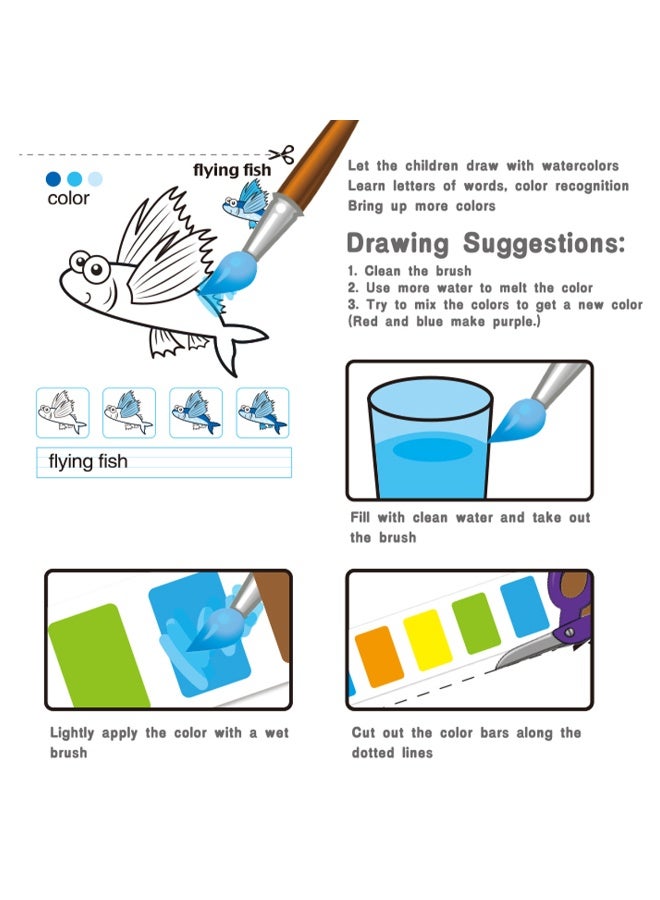 1 Simple coloring book for children Cartoon animal coloring book for children 4 different themed art and craft DIY coloring books for children Improve children's manual dexterity Christmas, Thanksgiving, and New Year gifts. - Image 4