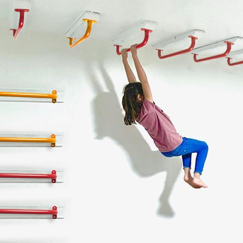 REZNOR 19inch Long Metal Playground Safety Handle Monkey Bars for Kids Backyard Playset Handle Accessories for Playhouse, Jungle Gym for Indoor Outdoor Playground, Blue, Set of 2 (Black) - Image 4