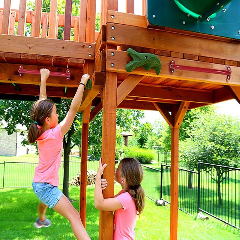 REZNOR 19inch Long Metal Playground Safety Handle Monkey Bars for Kids Backyard Playset Handle Accessories for Playhouse, Jungle Gym for Indoor Outdoor Playground, Blue, Set of 2 (Black) - Image 5