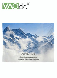 VAOdo Snow Mountain Tapestry Short Plush Simple Home Decoration Wall Hanging Natural Scenery Live Broadcast Photo Background Free Installation Package 150 * 130CM  - Image 1