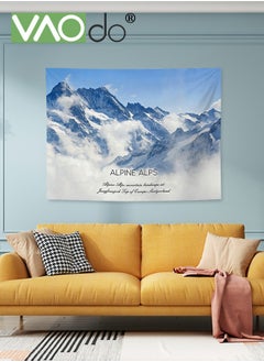 VAOdo Snow Mountain Tapestry Short Plush Simple Home Decoration Wall Hanging Natural Scenery Live Broadcast Photo Background Free Installation Package 150 * 130CM  - Image 2