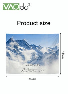 VAOdo Snow Mountain Tapestry Short Plush Simple Home Decoration Wall Hanging Natural Scenery Live Broadcast Photo Background Free Installation Package 150 * 130CM  - Image 4