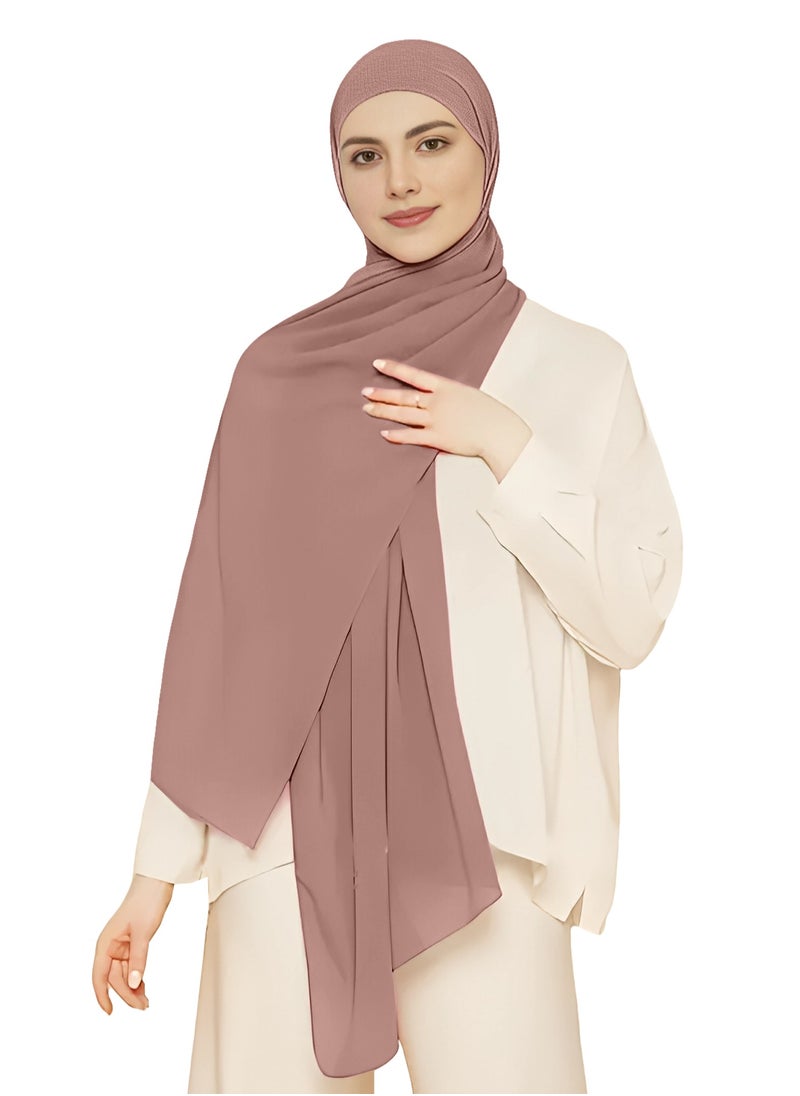NUKHBAA Chiffon Light Taupe color Hijab-H13 