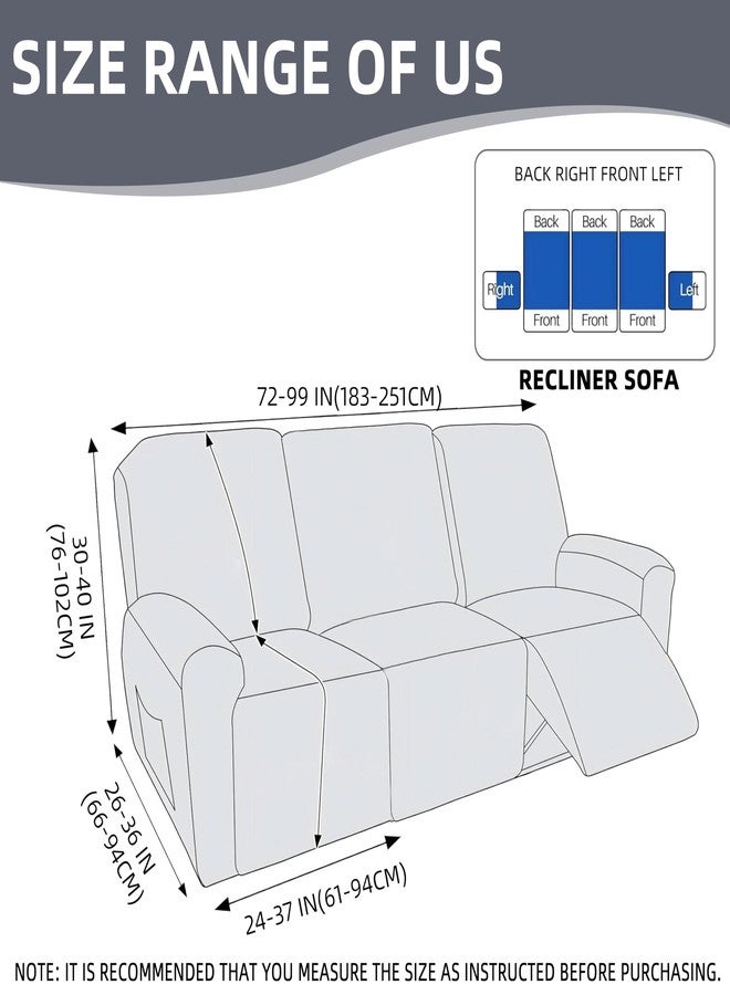 Genina أغطية أريكة جينينا القابلة للإمالة - أغطية أريكة قابلة للتمدد بنقشة جاكار مخططة - أغطية لثلاث وسائد مقاعد بنسيج ناعم - واقي أثاث للحيوانات الأليفة والأطفال (أسود) - Image 5