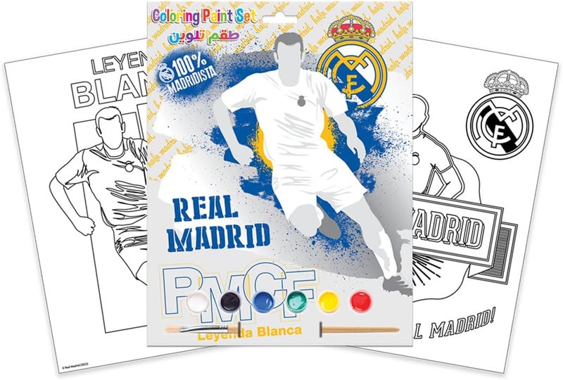 Real Madrid Coloring Paint Set 9-Pieces Set, Multicolor