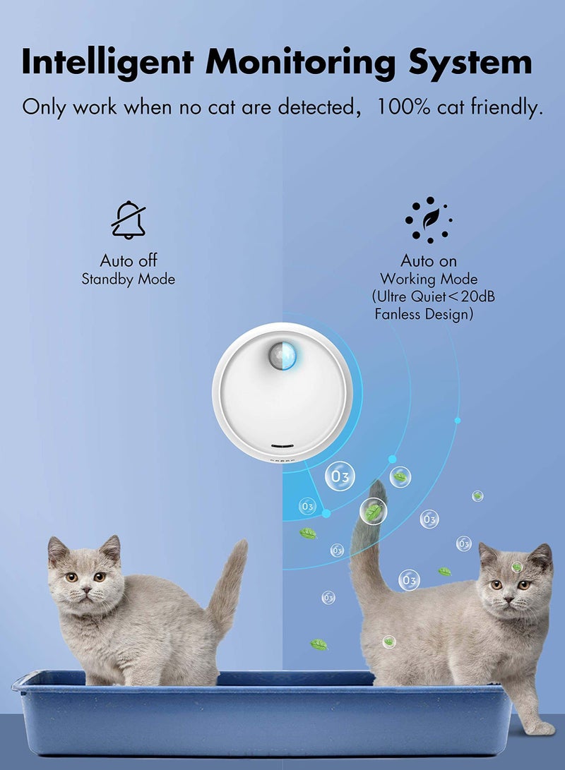 Smart Pet Smell Deodorizer, Litter Box Odor Eliminator, Auto On/Off, Rechargeable Dust-Free Litter Genie for Cat Litter Box, Bathroom Wardrobe and Small Area - Image 4