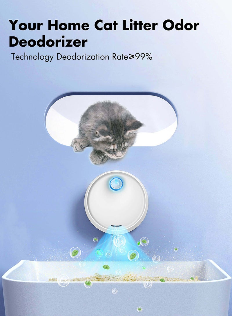 Smart Pet Smell Deodorizer, Litter Box Odor Eliminator, Auto On/Off, Rechargeable Dust-Free Litter Genie for Cat Litter Box, Bathroom Wardrobe and Small Area - Image 3