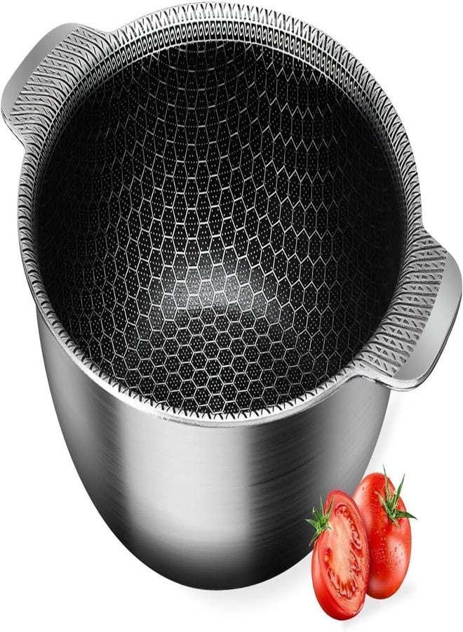 Yopple Stainless Steel Vegetable Cooking Bowl, Deep Frying Pan, Large Saucepan, Pasta Pot, Rice Cooking Bowl, Induction Friendly Stainless Steel Cookware & Cooking Pot for Veggies & Pasta - Image 1