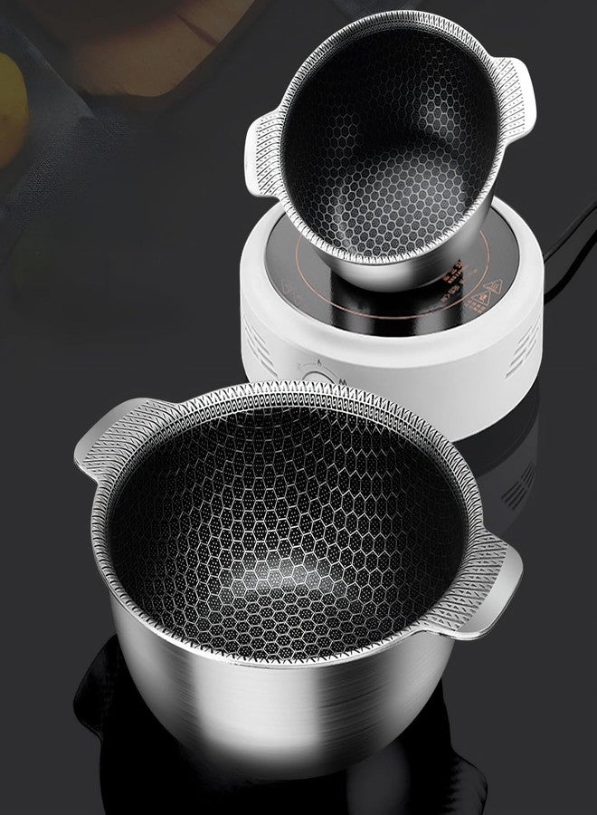 Yopple Stainless Steel Vegetable Cooking Bowl, Deep Frying Pan, Large Saucepan, Pasta Pot, Rice Cooking Bowl, Induction Friendly Stainless Steel Cookware & Cooking Pot for Veggies & Pasta - Image 5