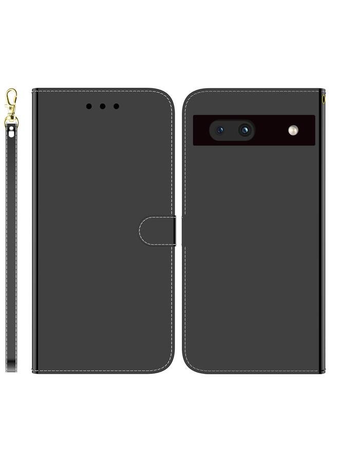 Green Tiger Case For Google Pixel 7a Imitated Mirror Surface Flip Leather Phone Case - Image 1