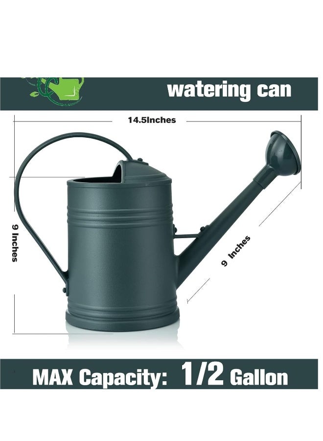 Indoor Plant Watering Can with Long Spout and Sprinkler Head, 1/2 Gallon Capacity for Houseplants, Outdoor Flowers, and Garden Use. Perfect for Nurturing Your Greenery!