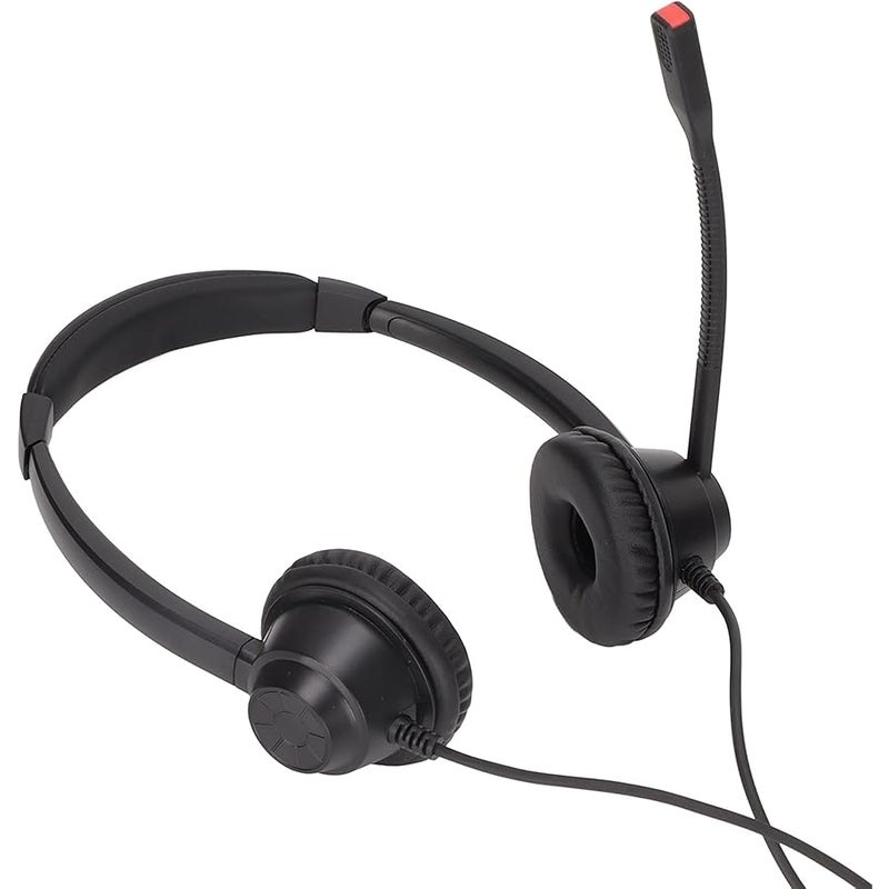 Telephone Headset, Noise Cancelling RJ9 Headset Multifunctional Binaural Corded Telephone Earpiece Built in HD Microphone for VOIP Phone Landline - Image 3