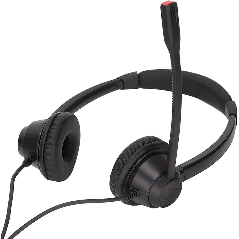 Telephone Headset, Noise Cancelling RJ9 Headset Multifunctional Binaural Corded Telephone Earpiece Built in HD Microphone for VOIP Phone Landline - Image 2