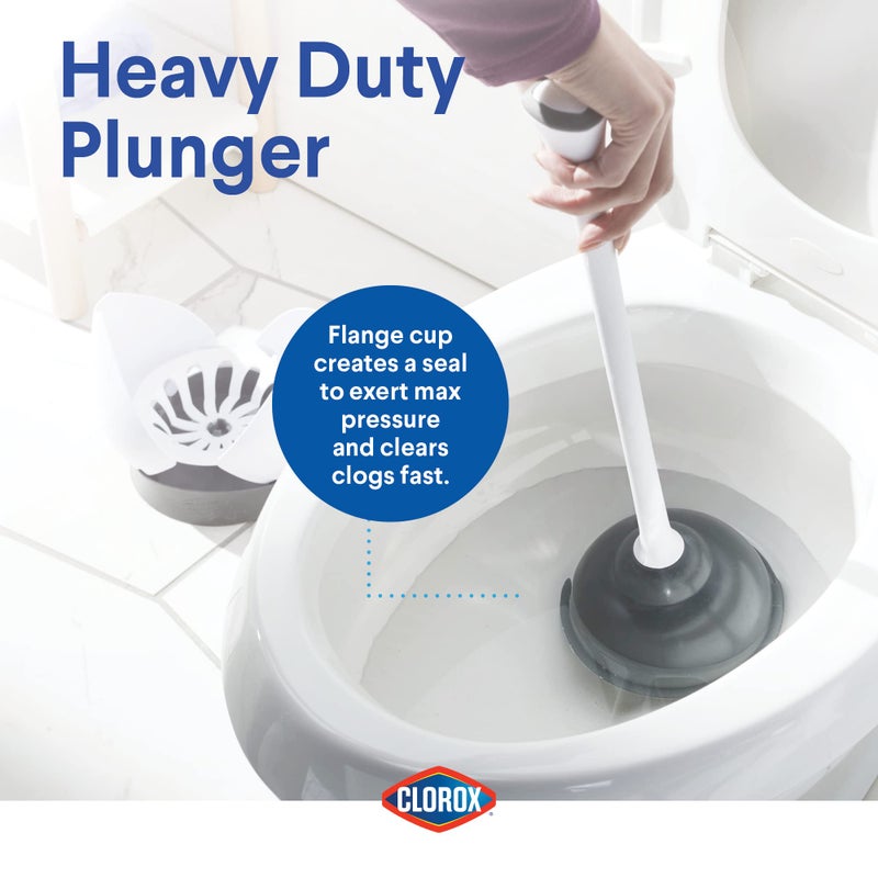 Clorox Toilet Plunger with Hideaway Caddy, Set of 2 â€“ for Bathroom Organization and Storage, Bathroom Accessories, Toilet Unclogger, with Holder, White - Image 3