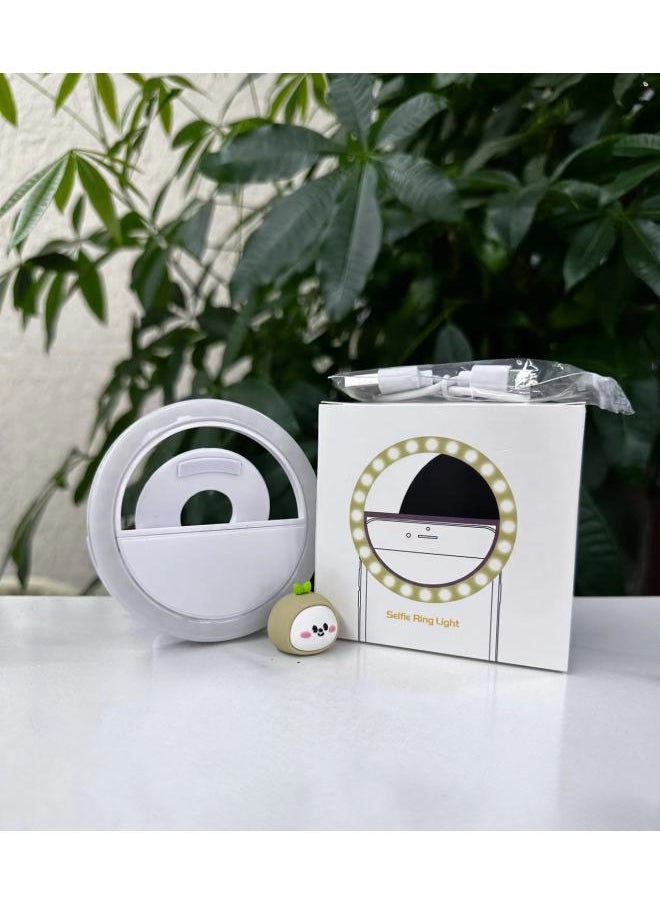 Generic Rk12 Mobile Phone Fill Light Usb Round Charging Fill Light Beauty Selfie Mobile Phone Fill Light Wholesale-Color:Type-c Fast Charging--36 Lamp Beads White (full Product Inspection, Large Battery)  - Image 1