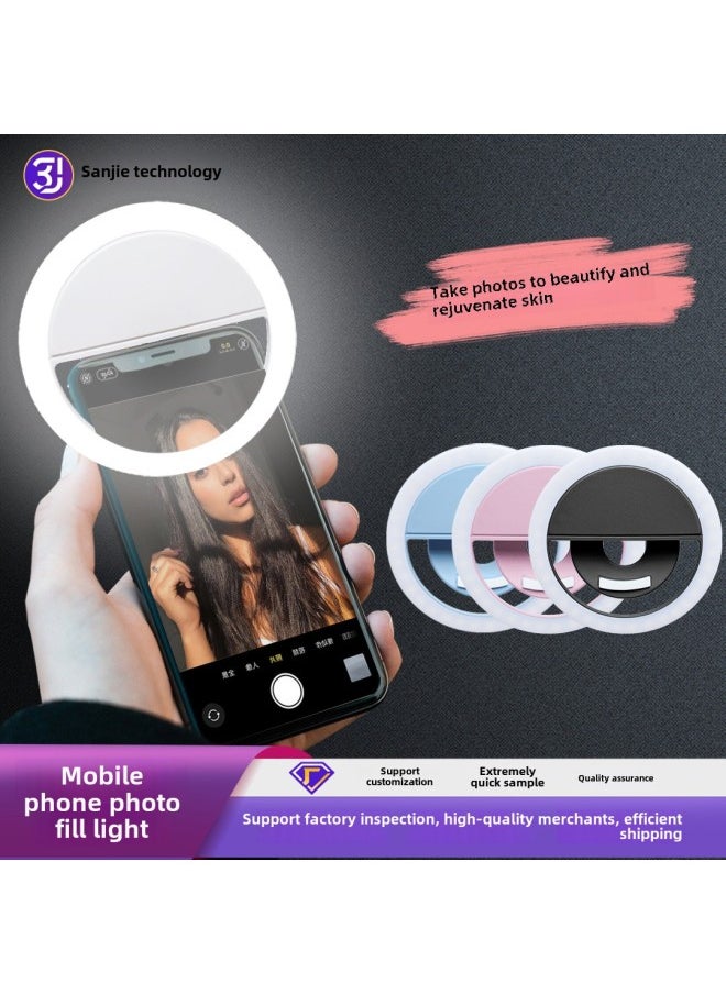 Generic Rk12 Mobile Phone Fill Light Usb Round Charging Fill Light Beauty Selfie Mobile Phone Fill Light Wholesale-Color:Type-c Fast Charging--36 Lamp Beads White (full Product Inspection, Large Battery)  - Image 2